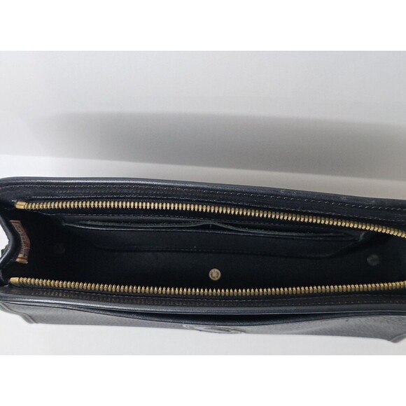 Vintage Dooney & Bourke Black All Weather Leather Made in USA Bag 90s Pebbled - Picture 6 of 9